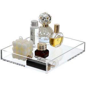 DINGHUO-Acrylic-Bathroom-Tray-Clear-9.45x7.09x1.38in-Rectangular-Perfume-Tray-for-Soap-Candle-Makeup-Organizer-Modern-Style