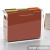 Hanging File Box, Letter Size Acrylic Hanging File Organizer, Clear Portable File Storage Box with Handle, File Folder Holder for Desk Home Office School